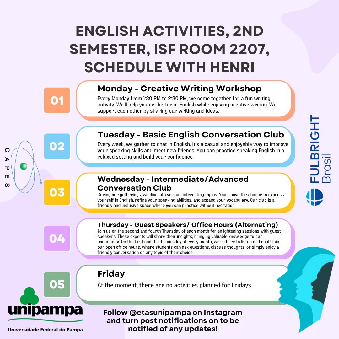 Unipampa oferece aulas gratuitas de inglês e espanhol